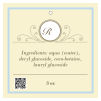 Tranquil Text Square Bath Body Favor Tag